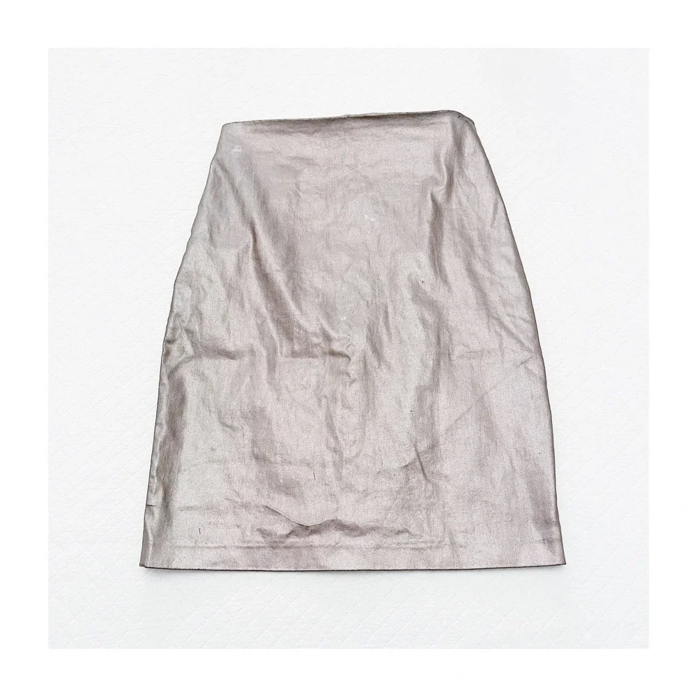 All Saints Metallic Copper Pencil Skirt SZ0